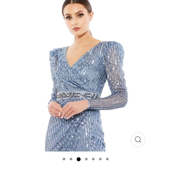 NWT MAC DUGGAL GOWN  SIZE 14  slate blue - Picture 2 of 7